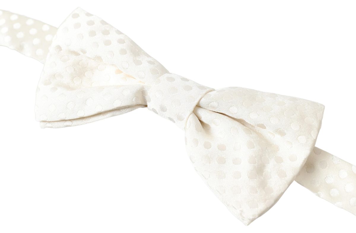 Ivory Fantasy Pattern Adjustable Neck Papillon Bow Tie