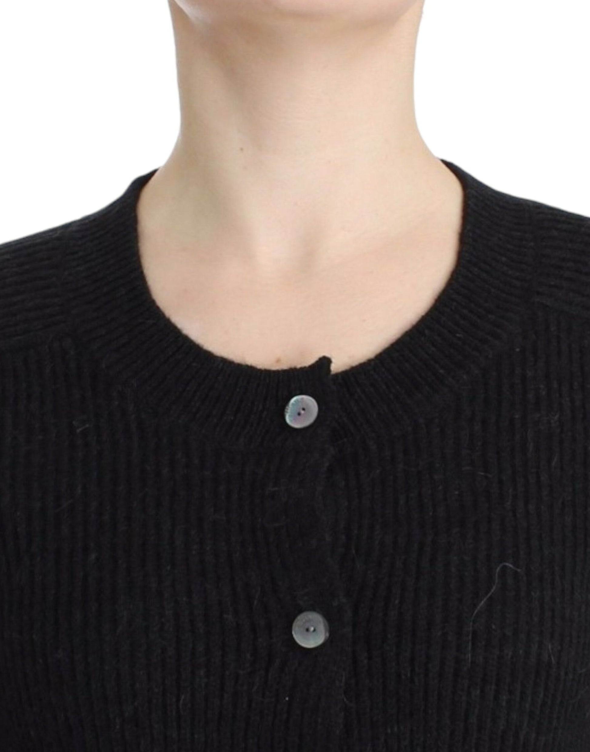 Black wool cardigan