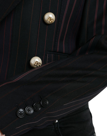 Black Striped SICILIA Double Breasted Jacket