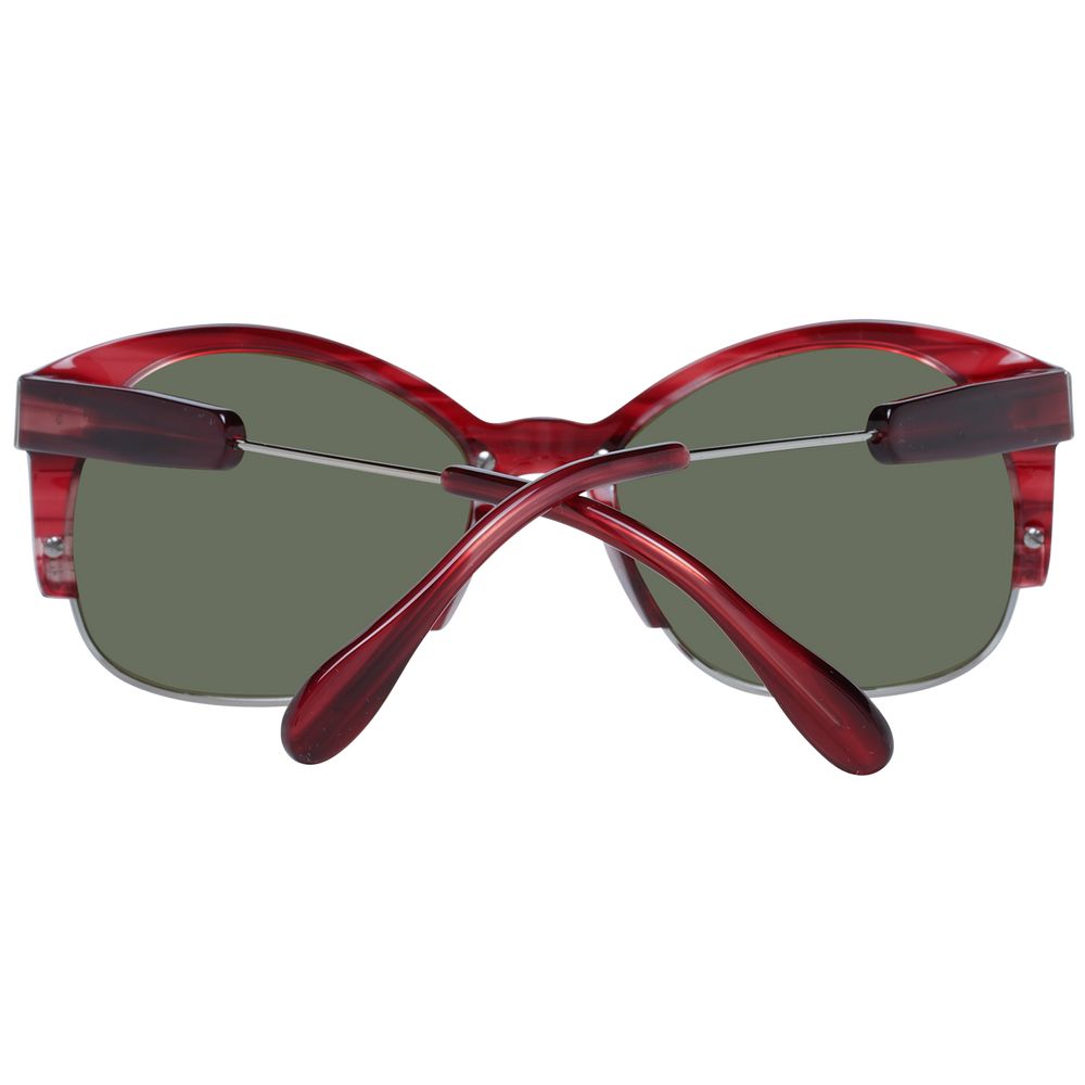 Red Acetate & Metal Sunglasses