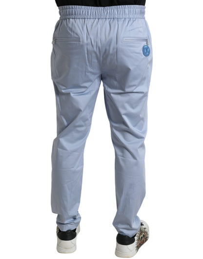 Light Blue Cotton Stretch Jogger Pants