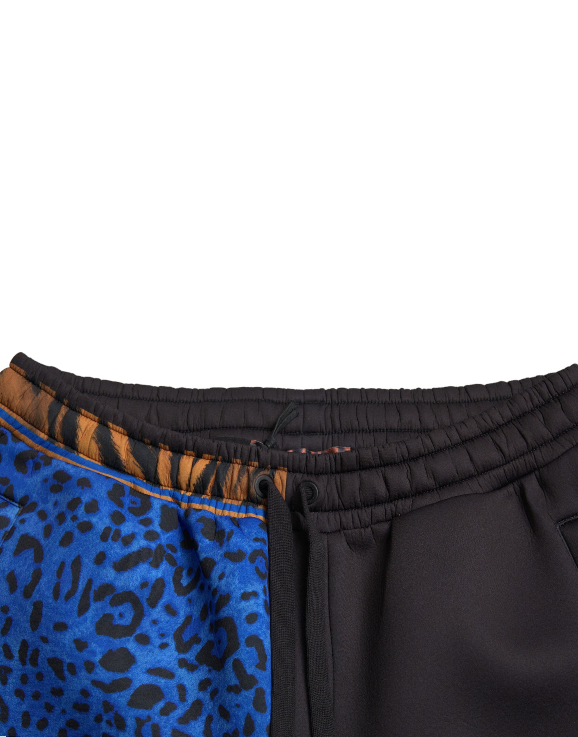 Black Tiger Print Cargo Jogger Pants