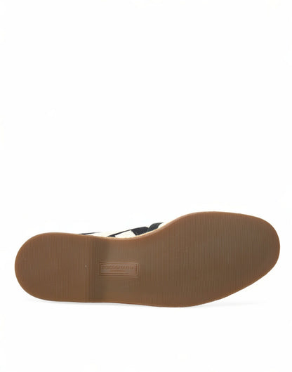 Beige Black Striped Canvas Espadrilles MONDELLO Shoes