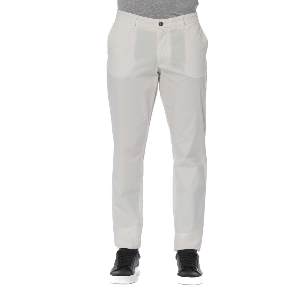 White Cotton Men's Trousers