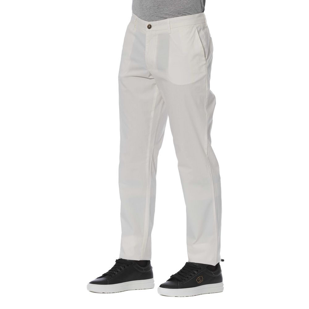 White Cotton Men's Trousers