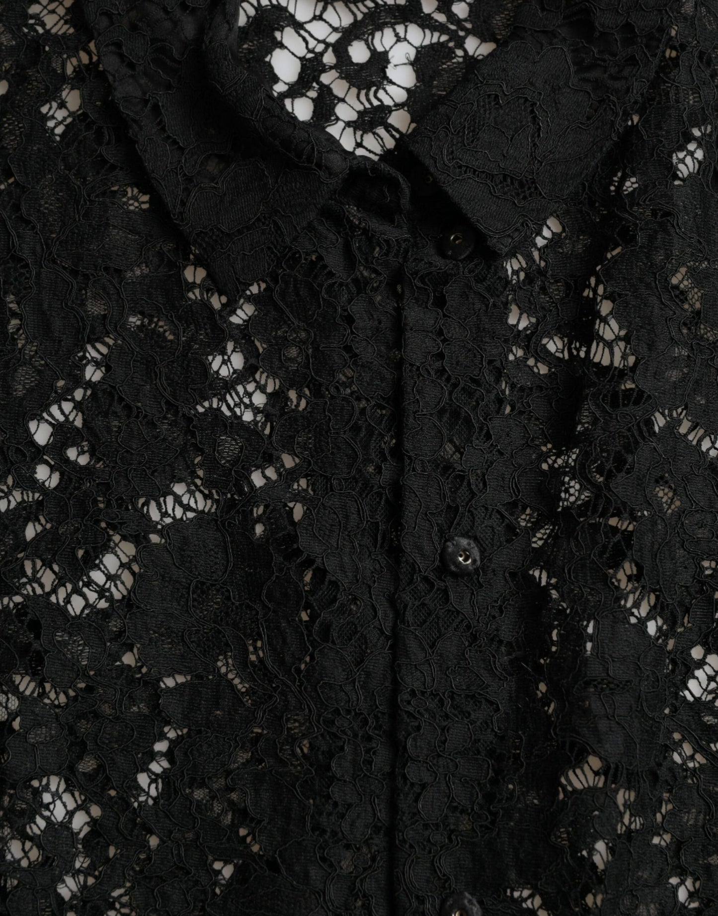Black Floral Lace Long Sleeves Blouse Top