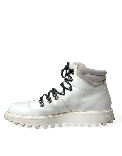 White Vulcano Trekking Ankle Boots Shoes