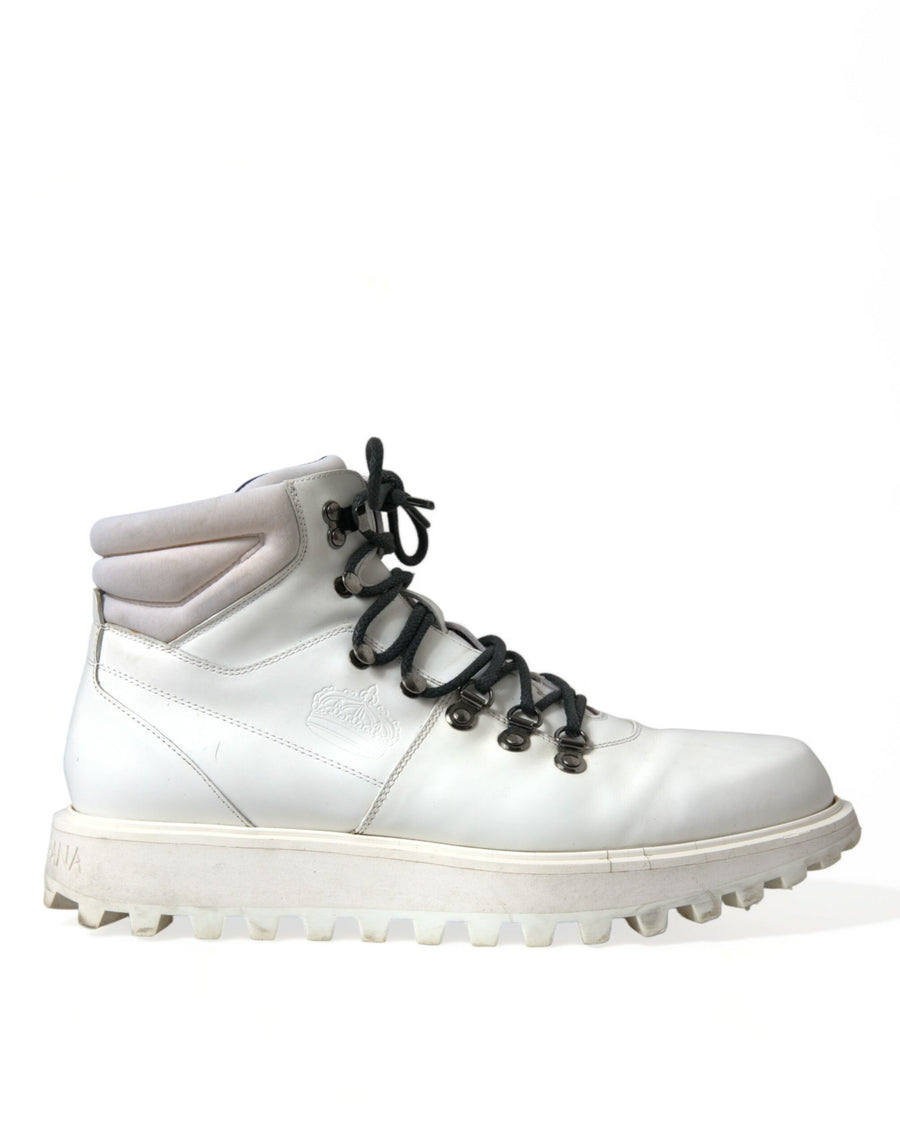 White Vulcano Trekking Ankle Boots Shoes