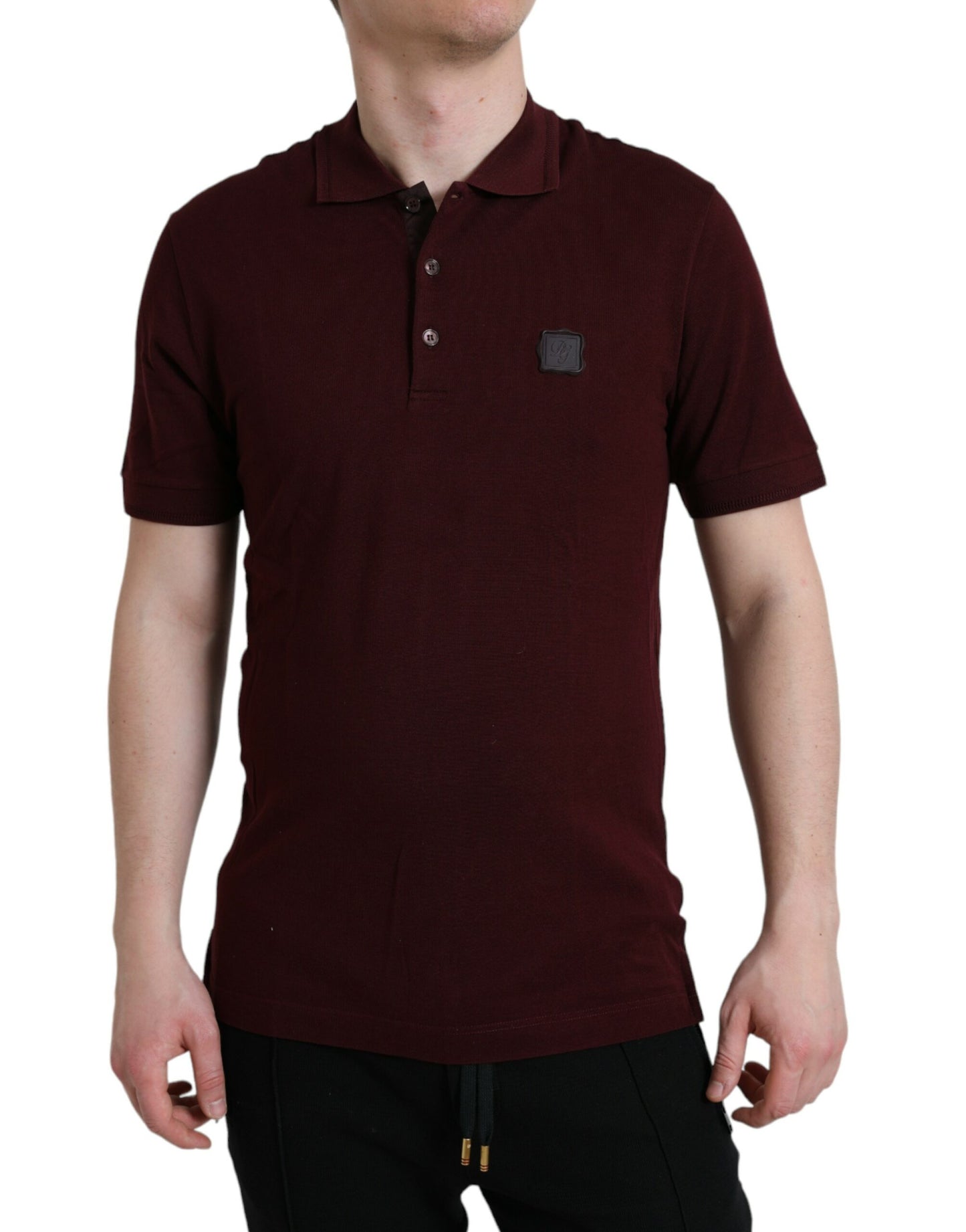 Maroon Collared Short Sleeves Polo T-shirt