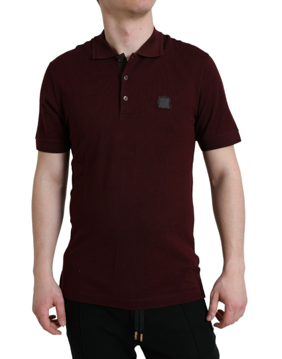 Maroon Collared Short Sleeves Polo T-shirt