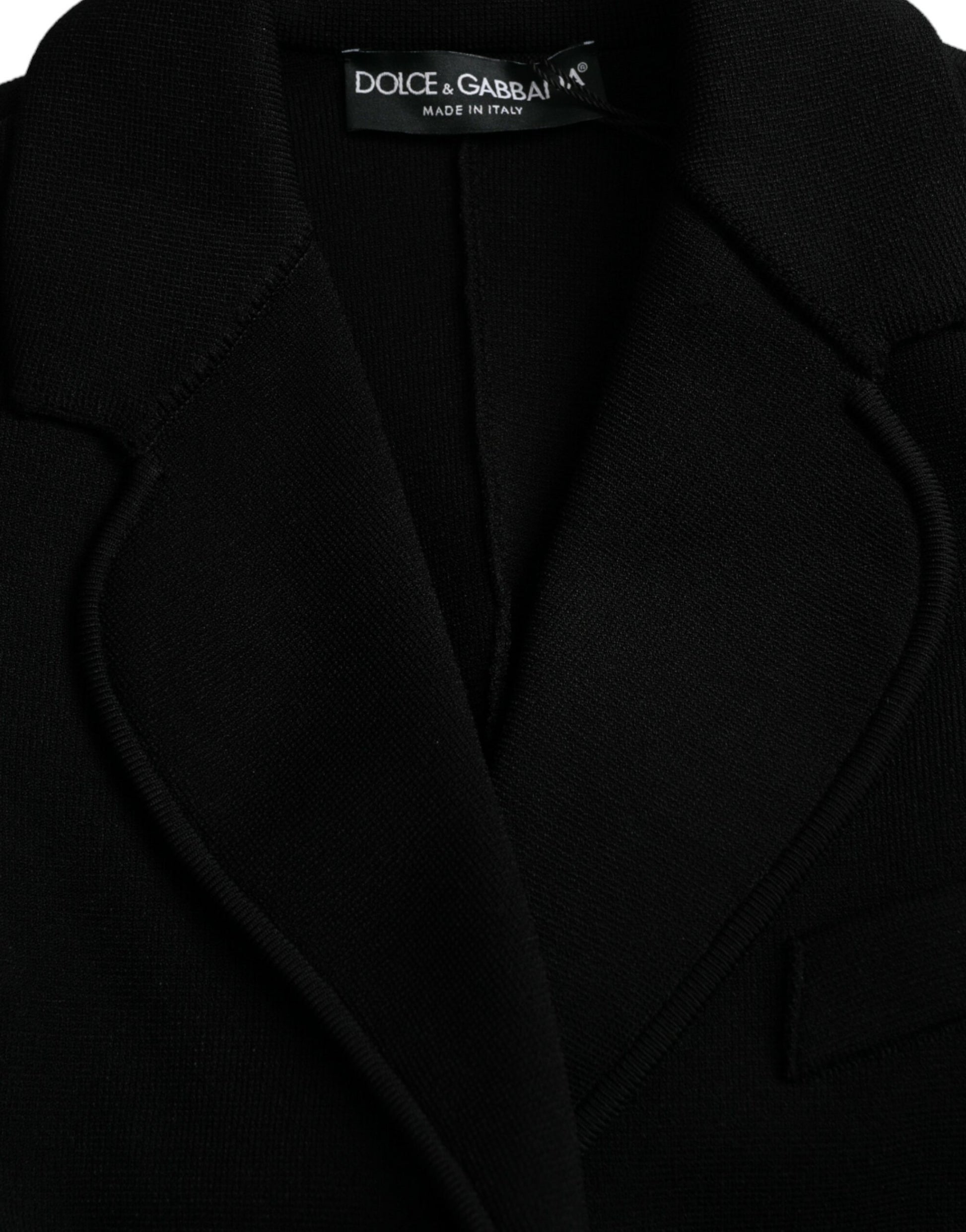 Black Viscose Single Breasted Blazer Jacket