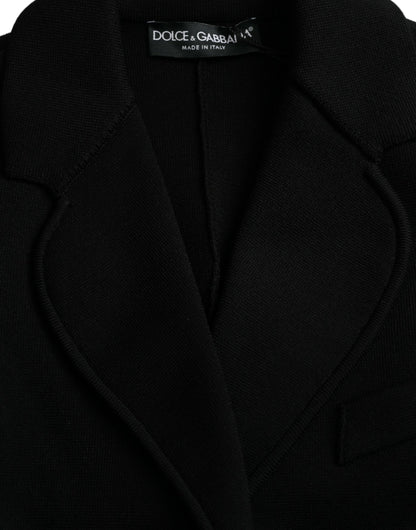 Black Viscose Single Breasted Blazer Jacket