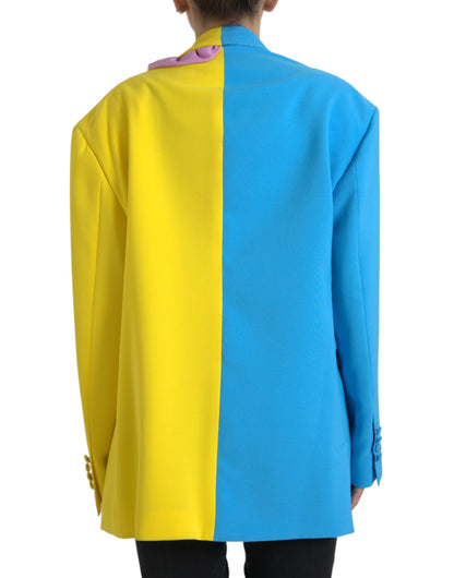 Multicolor Patchwork Floral Appliques Coat Jacket