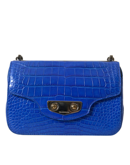 Blue Exotic Leather Neo Classic Purse Shoulder Handbag Bag