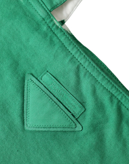 Green Jersey Fabric Logo Shoulder Shopping Tote Shopping Bag