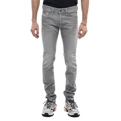 Gray Cotton Men Skinny Jean