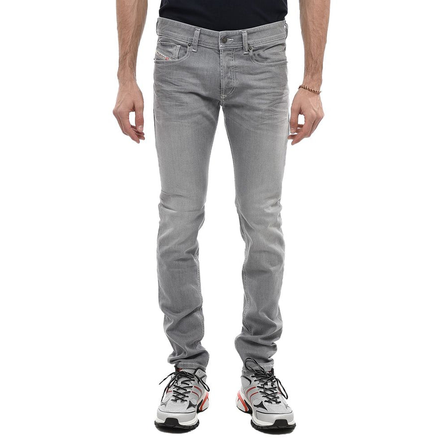 Gray Cotton Men Skinny Jean