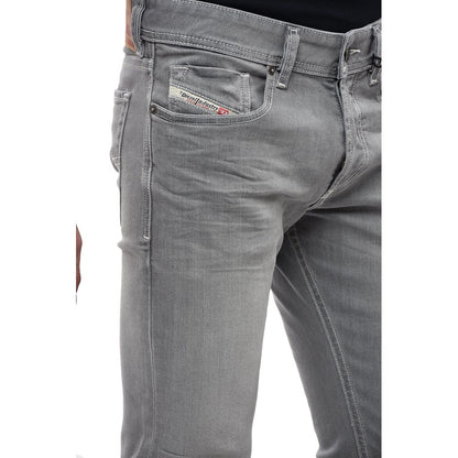 Gray Cotton Men Skinny Jean