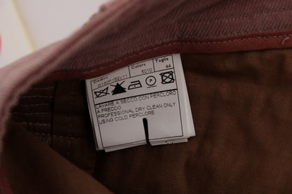 Pink Velvet Cropped Casual Pants