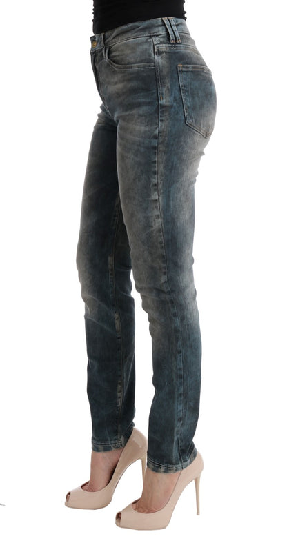 Blue Wash Cotton Blend Slim Fit Jeans