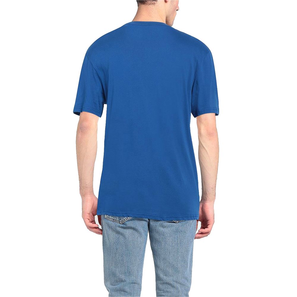 Light Blue Cotton Men T-Shirt