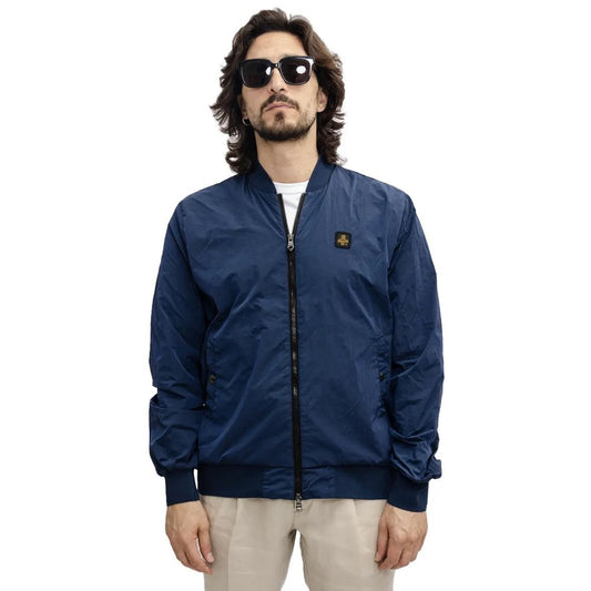 Blue Nylon Men's Bomber Jacket