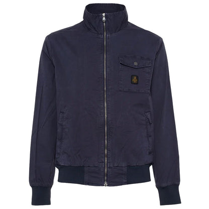 Blue Cotton Men's Bomber Jacket
