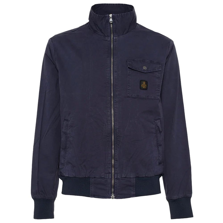 Blue Cotton Men's Bomber Jacket