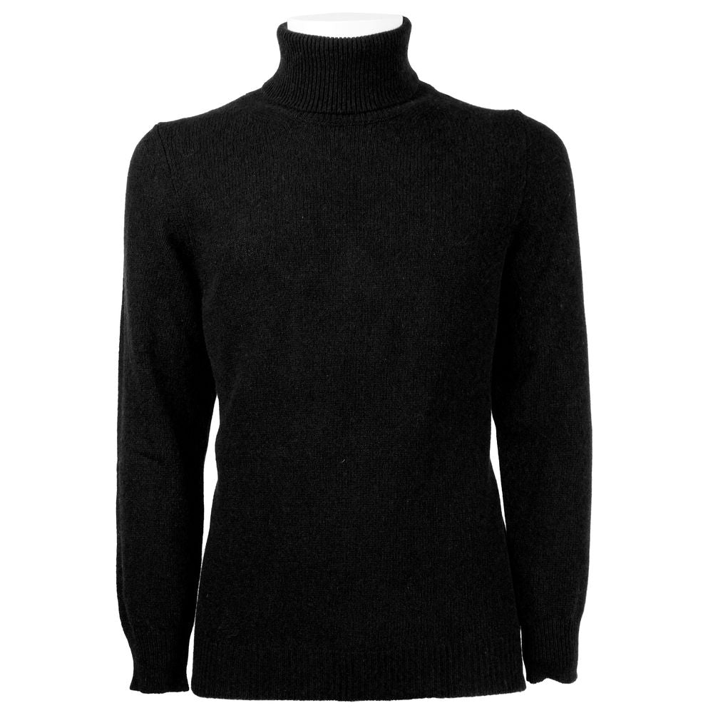 Black Cashmere Men Turtleneck Sweater