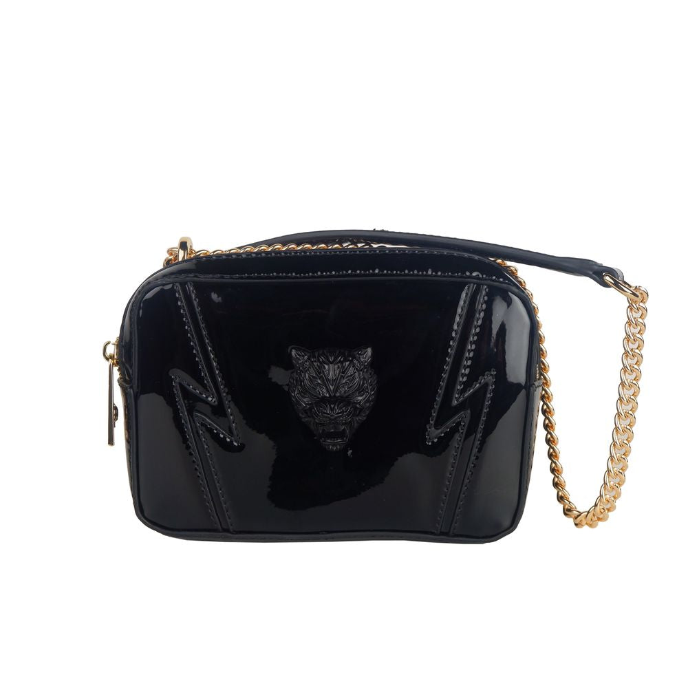 Black Polyethylene Women Crossbody Bag