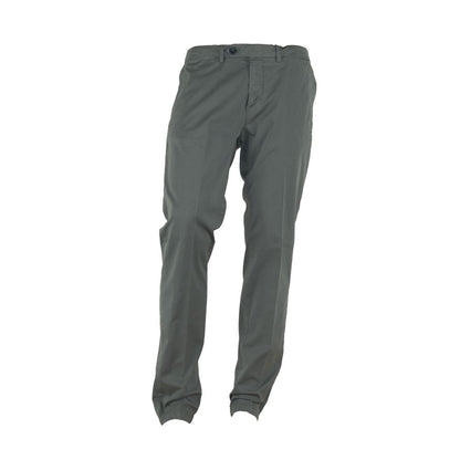 "Gray Cotton Men Trouser with Italian Craftsmanship"