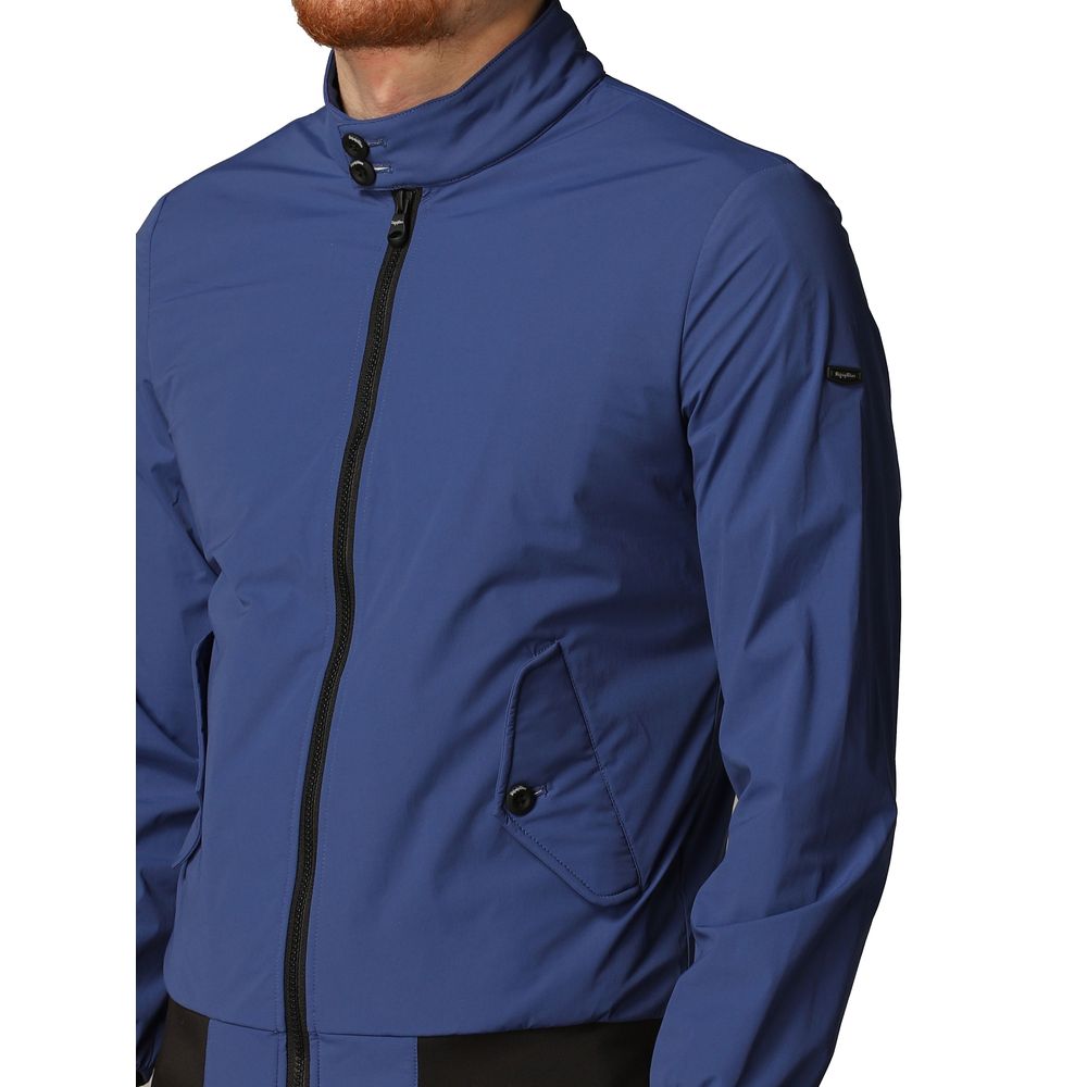 Blue Polyamide Men Bomber Jacket