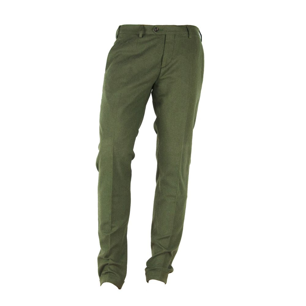 Green Cotton Men Pant