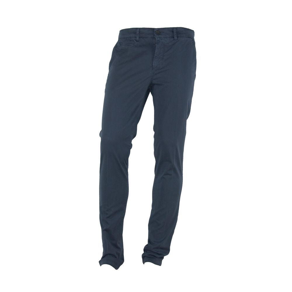 Blue Cotton Men Pant