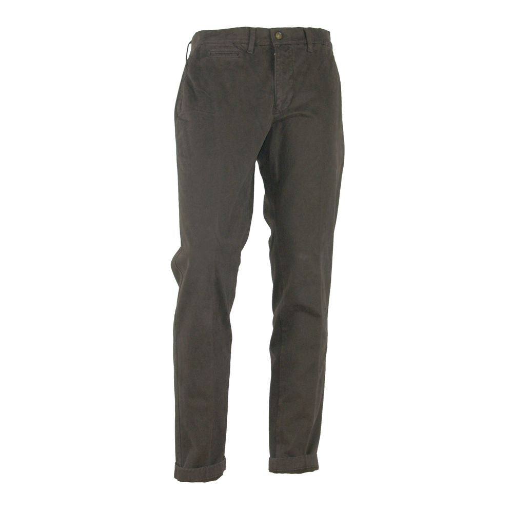 Brown Cotton Men's Pant