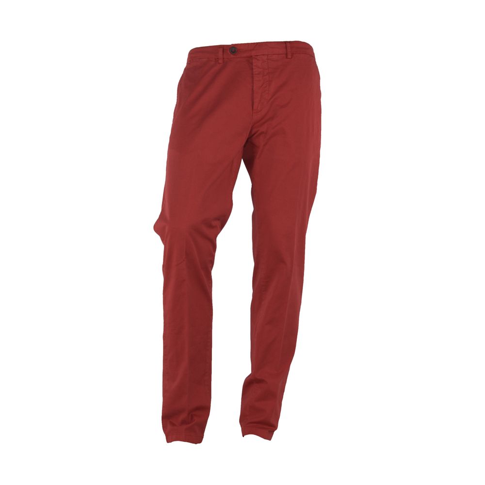 Red Cotton Men's Trouser