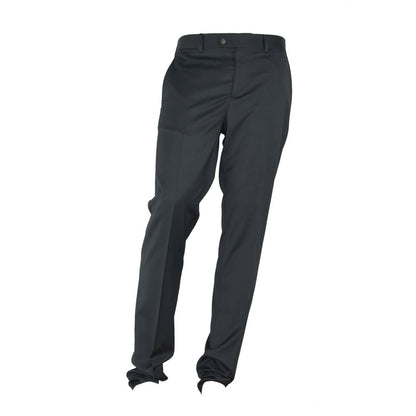 Gray Polyester Men Trouser