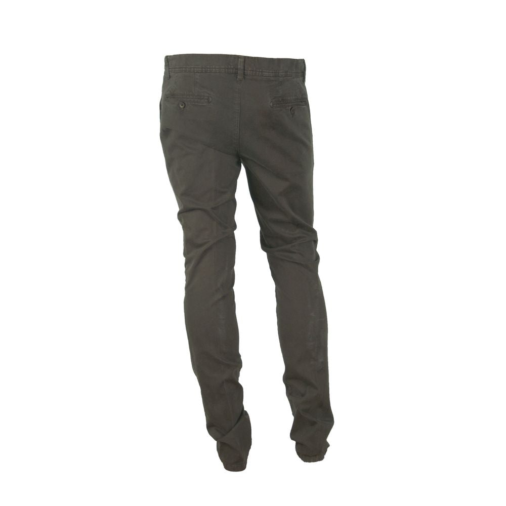 Brown Cotton Men Pant