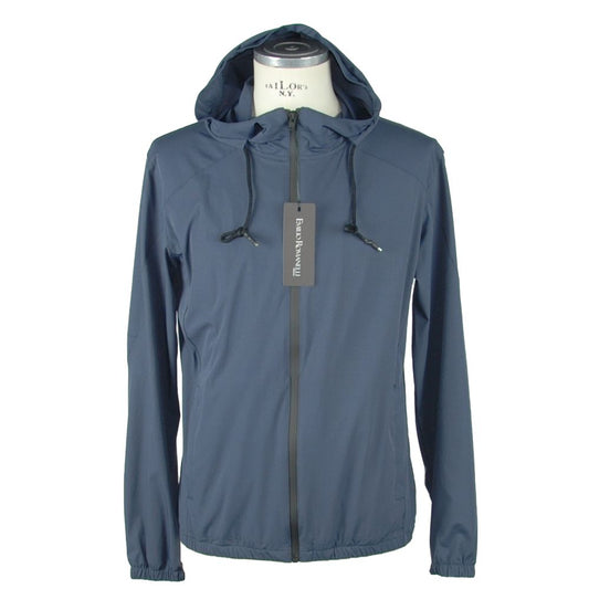 Blue Synthetic Men Jacket