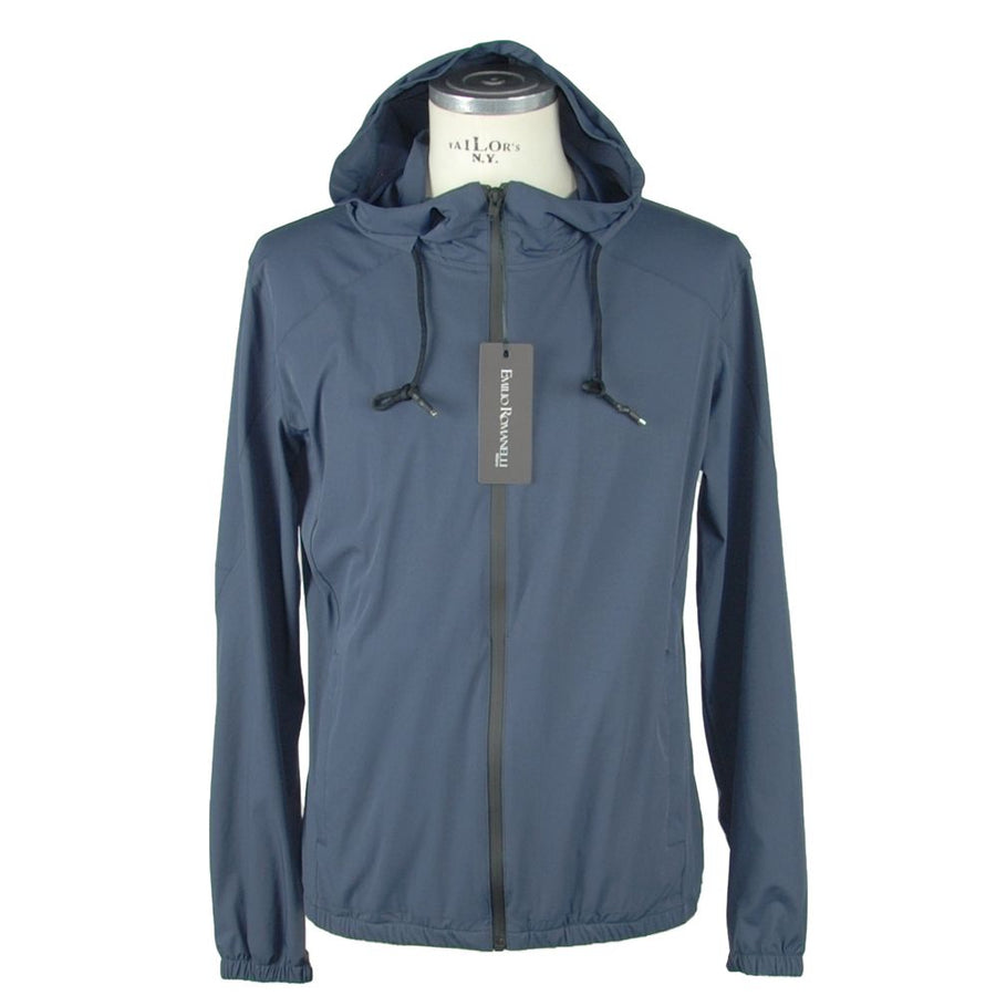 Blue Synthetic Men Jacket