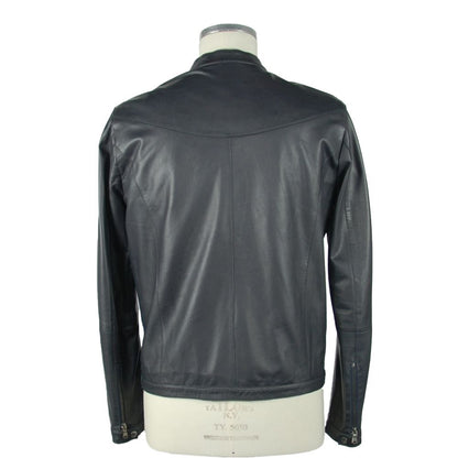 Blue Leather Men's Jacket