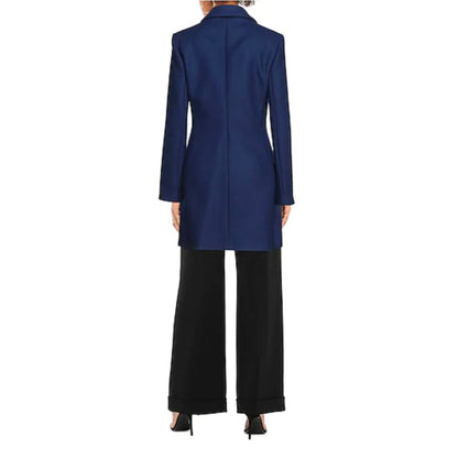 Blue Wool Women Coat
