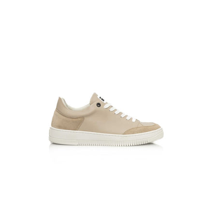 Beige Cowhide Women Sneaker