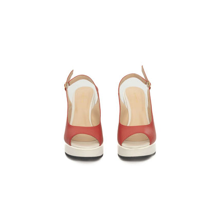 Red Calfskin Women Sandal