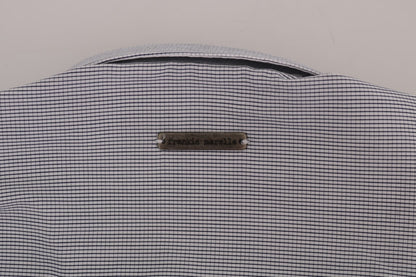 White Blue Check Casual Cotton Regular Fit Shirt