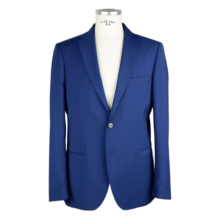 Blue Wool Men Suit