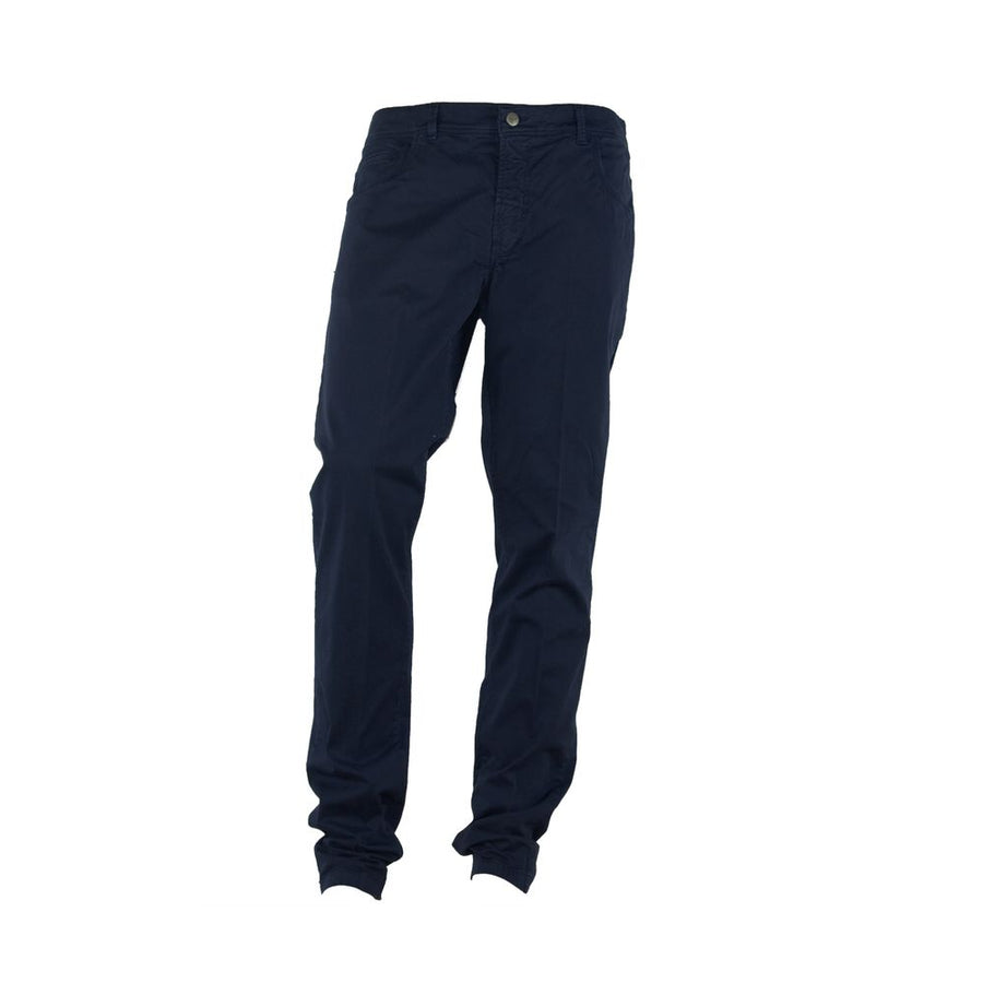 Blue Cotton Men's Trouser