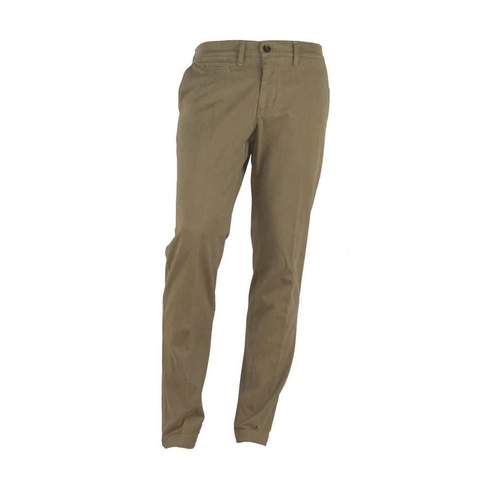 Brown Cotton Men Pant