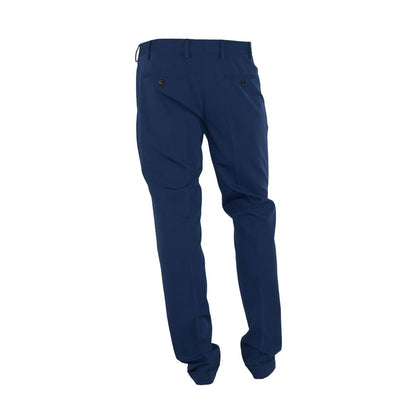 Blue Polyester Men's Trouser