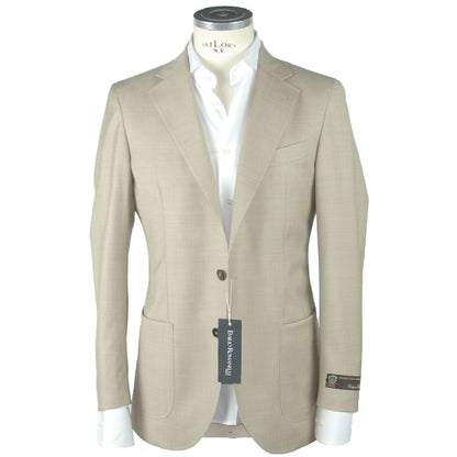 Beige Wool Men's Blazer